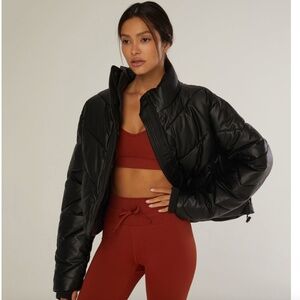 IVL faux leather puffer jacket